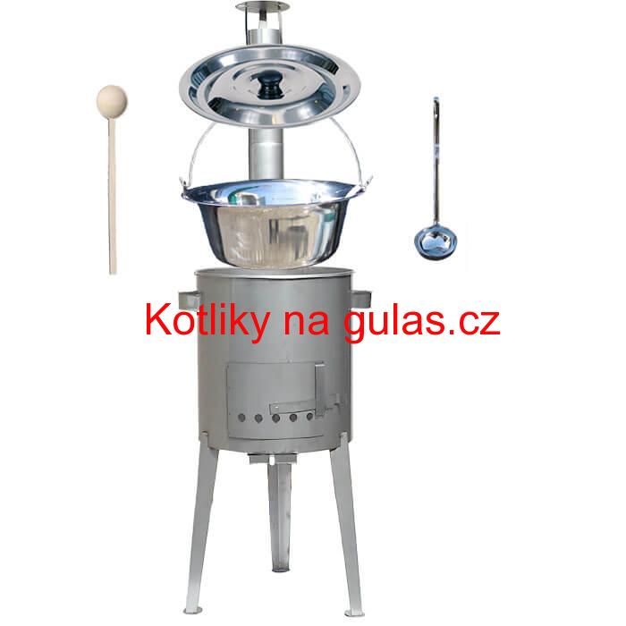 Nerezový kotlík 20 L (0,8 mm) + nerezová kotlina 42 cm LUXUS