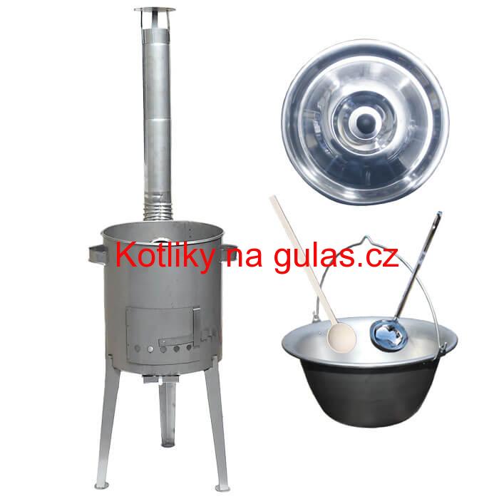 Nerezový kotlík 15 L (1,5 mm) + nerezová kotlina 36 cm LUXUS