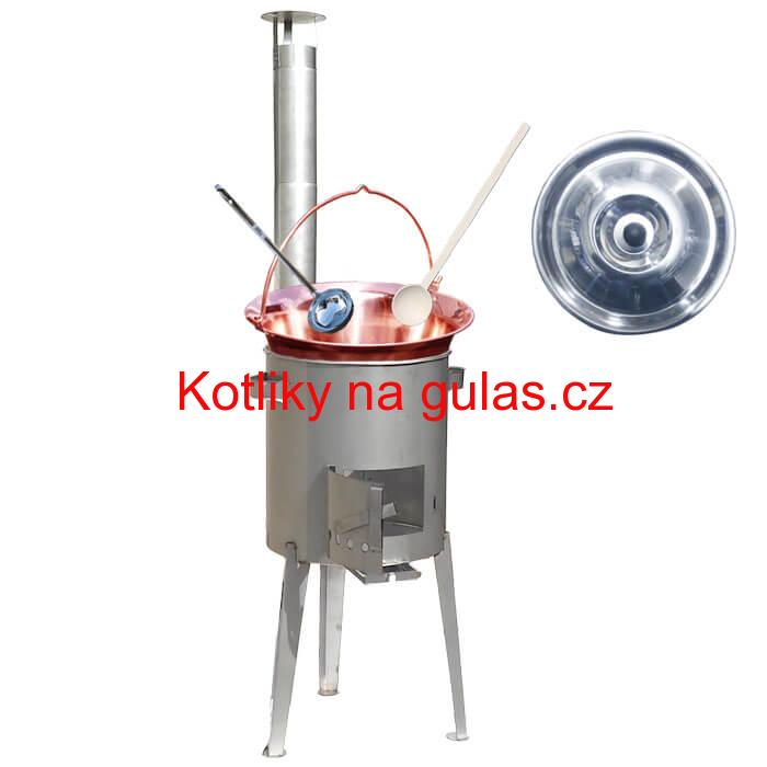 Měděný kotlík 20 L (1,2 mm) + nerezová kotlina 42 cm LUXUS