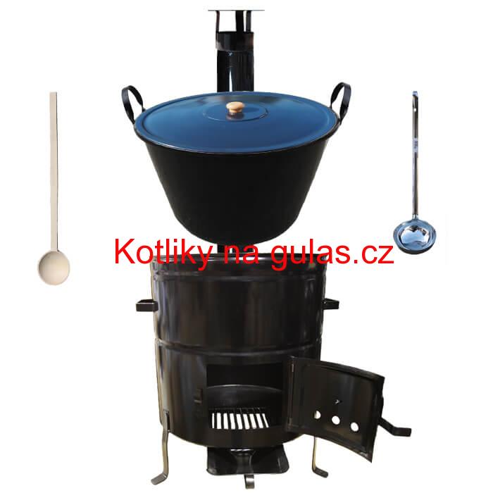 Smaltovaný kotel 80 L + kovová kotlina 58 cm BIG PARTY