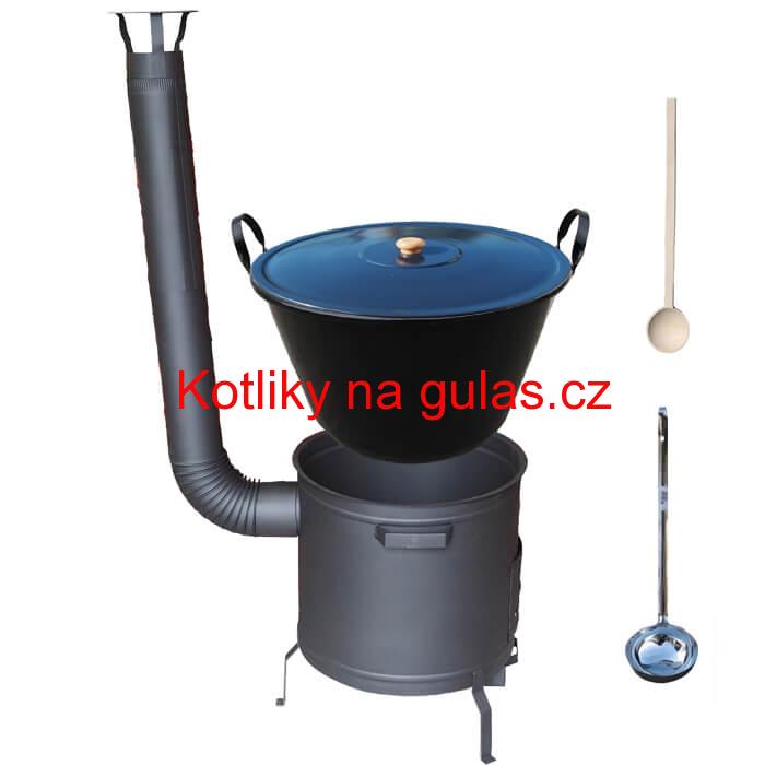 Smaltovaný kotel 60 L + žáruvzdorná kotlina 53 cm PLUS 600