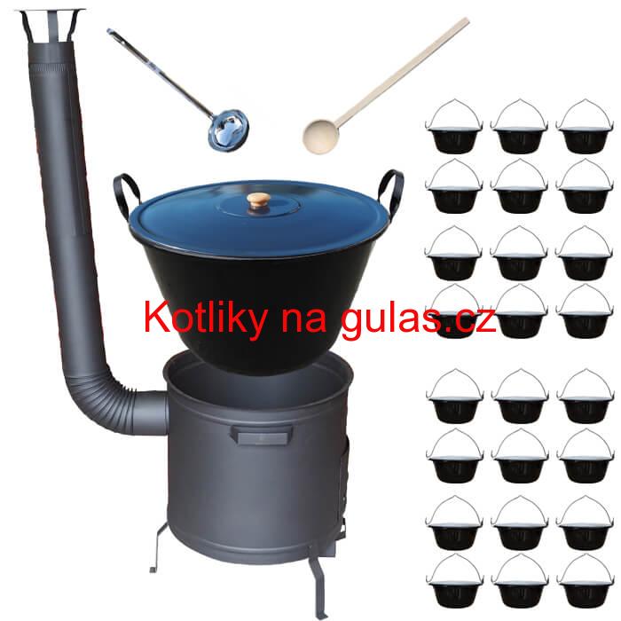 Smaltovaný kotel 80 L + servírovací kotlíky (24 ks) PLUS 600