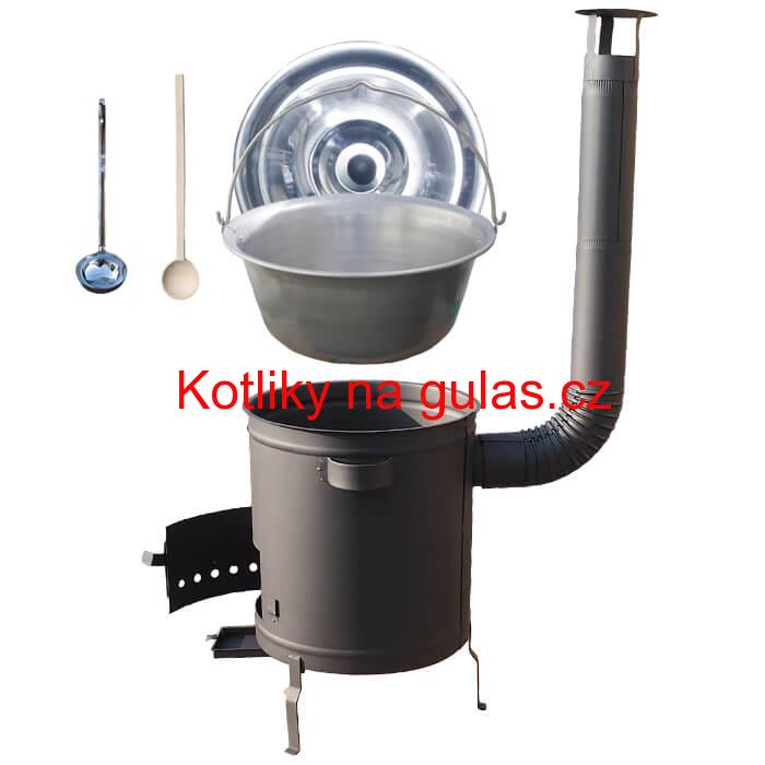 Nerezový kotlík 20 L (1,5 mm) + hrubostěnná (1,5 mm) a žáruvzdorná kotlina 42 PLUS 600