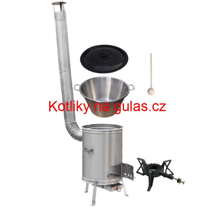 Nerezový kotel 40 L + nerezová kotlina 45 cm + hořák LUX