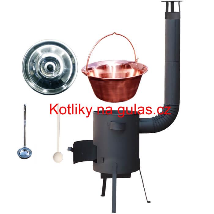 Měděný kotlík 30 L (1,2 mm) + žáruvzdorná kotlina 45 PLUS 600 4 MM