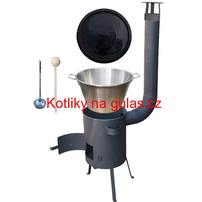 Nerezový kotel 40 L (1,2 mm) + žáruvzdorná kotlina 45 PLUS 600 4 MM