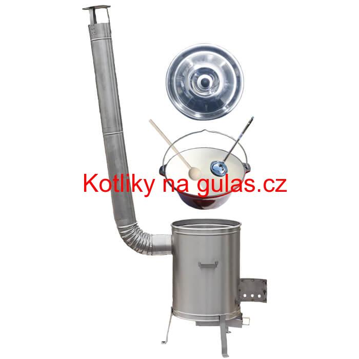 Litinový kotlík se smaltovanou úpravou 16 L + nerezová kotlina (Vysoká) 36 LUX