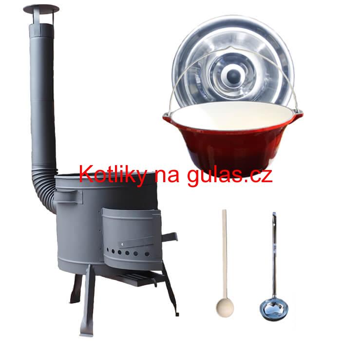 Litinový kotlík se smaltovanou úpravou 16 L + nízká kotlina 36 PLUS 600