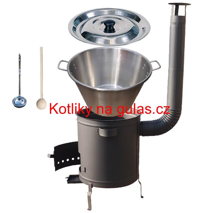 Nerezový kotel 40 L (1,2 mm) + silnostěnná (1,5 mm) a žáruvzdorná kotlina 45 PLUS 600