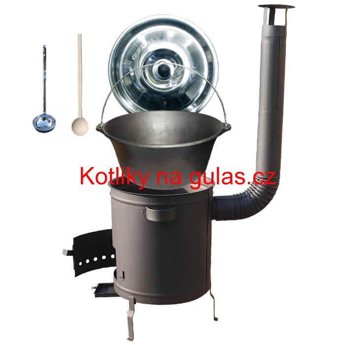 Litinový kotlík 22 L + silnostěnná (1,5 mm) a žáruvzdorná kotlina 45 PLUS 600