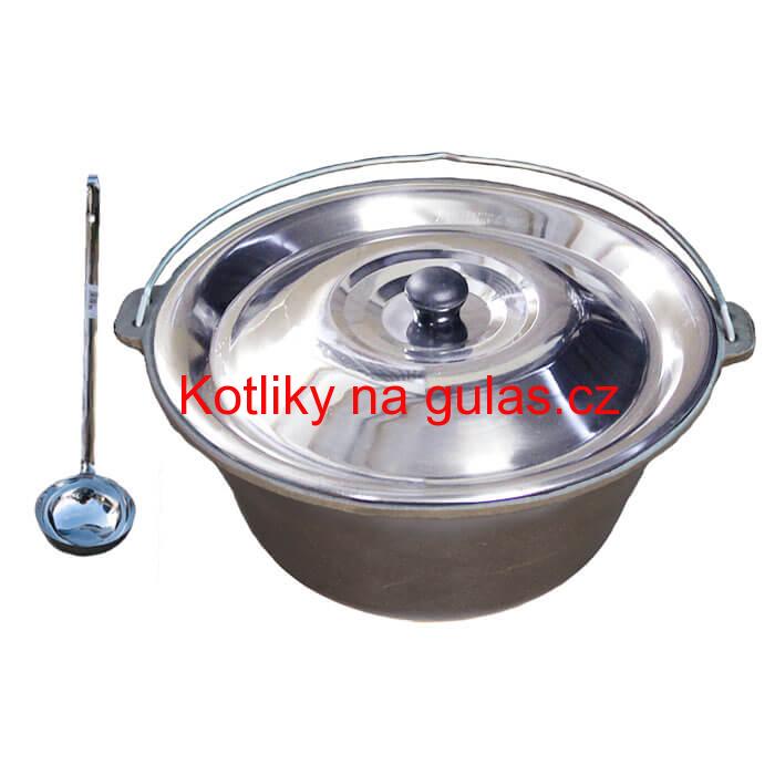 Litinový kotlík 16 L + nerezová poklice