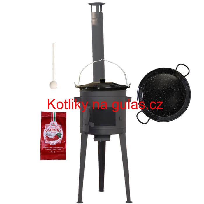 Smaltovaný kotlík 13 L + Paella smaltovaná pánev + vysoká žáruvzdorná kotlina 36 cm PLUS 600