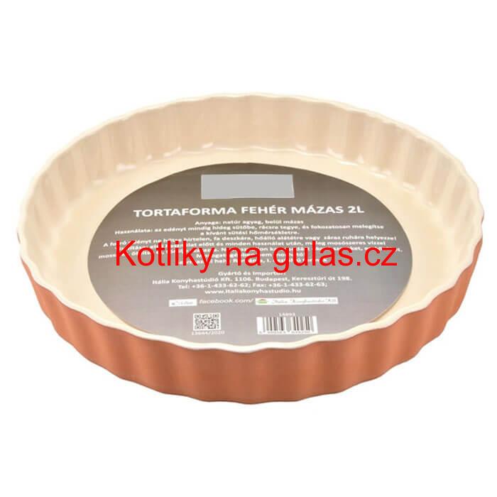 Hliněná forma na dort s glazurou 30 cm