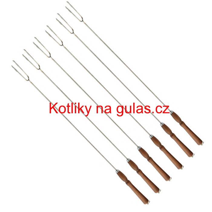 Vidličky na opékání 90 cm, 6 ks NEREZ