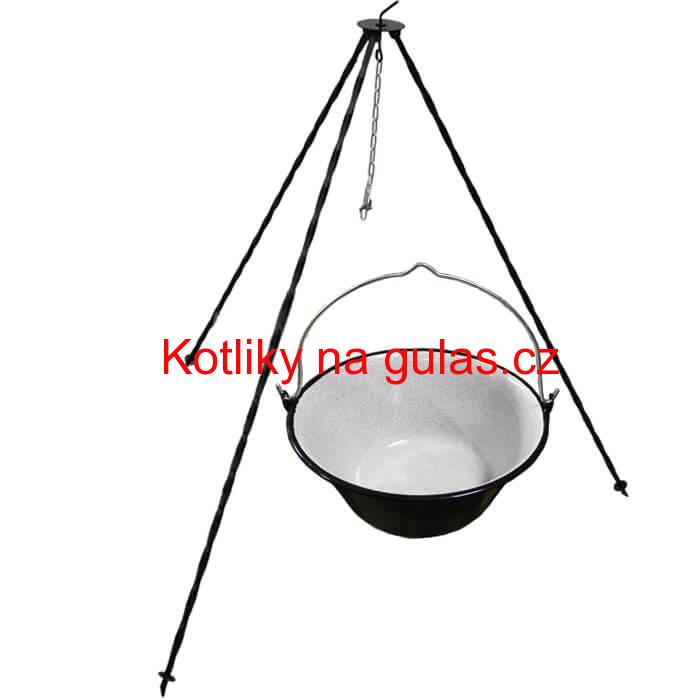 Smaltovaný kotlík 6 L + trojnožka 1 m