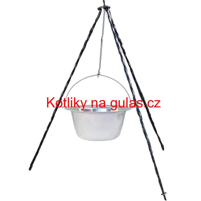 Nerezový kotlík (INOX 0,8 mm) 10 L + trojnožka 1 m