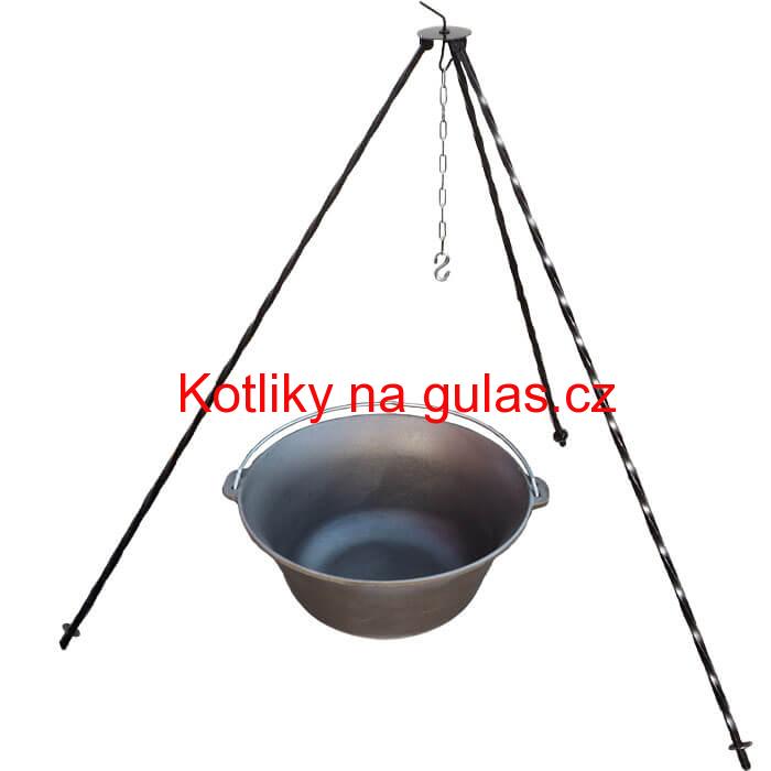Litinový kotlík 7,2 L + trojnožka 1 m
