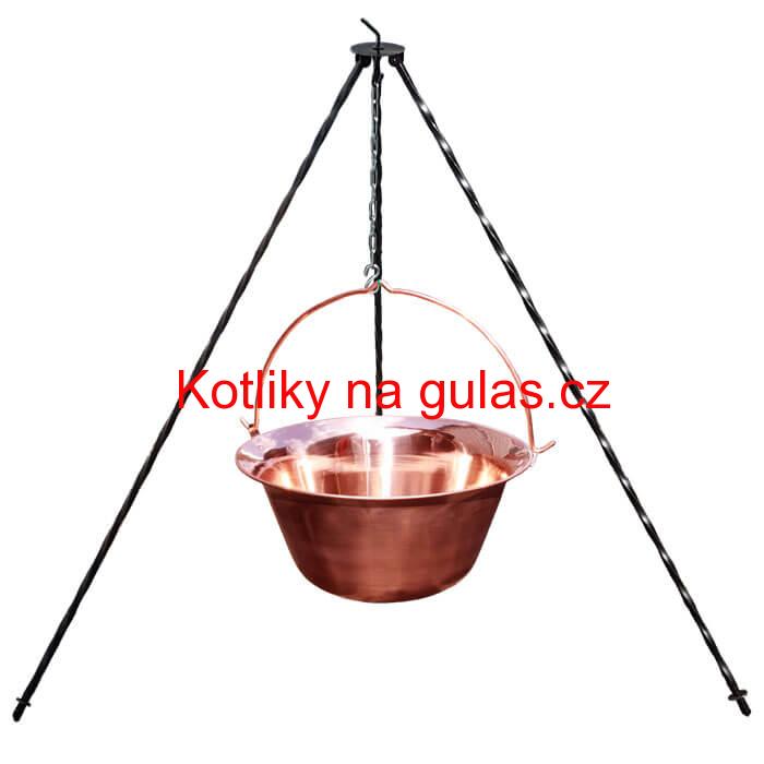 Měděný kotlík 14 L (1,2 mm) + trojnožka 1,2 m