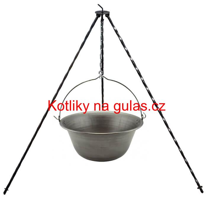 Železný kotlík 10 L (0,75 mm) + trojnožka 1 m