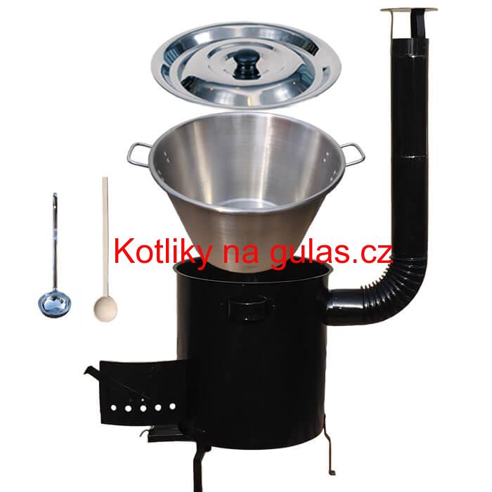 Nerezový kotel 40 L (1,2 mm) + hrubostěnná (1,5 mm) kovová kotlina 45 STRONG