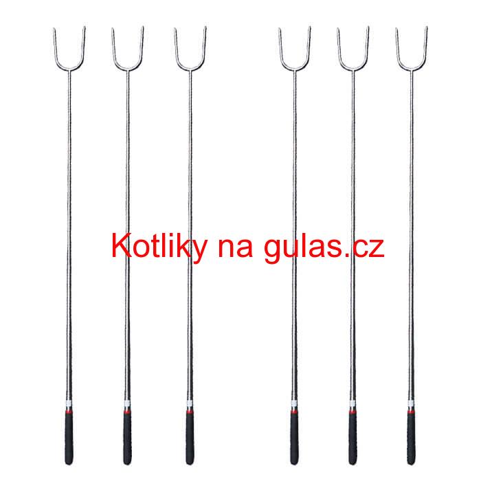 Vidličky na opékání 24,5 cm - 84,5 cm - teleskopické 6 ks
