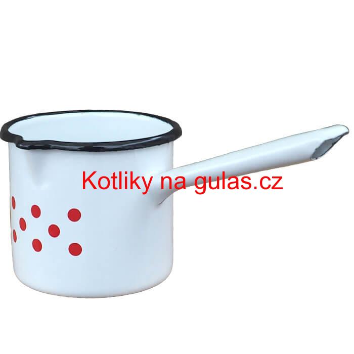 Smaltovaný hrnek s rukojetí 0,6 L - tečkovaný