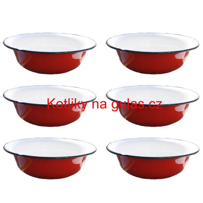 Souprava smaltovaných hlubokých talířů 20 cm 6 ks