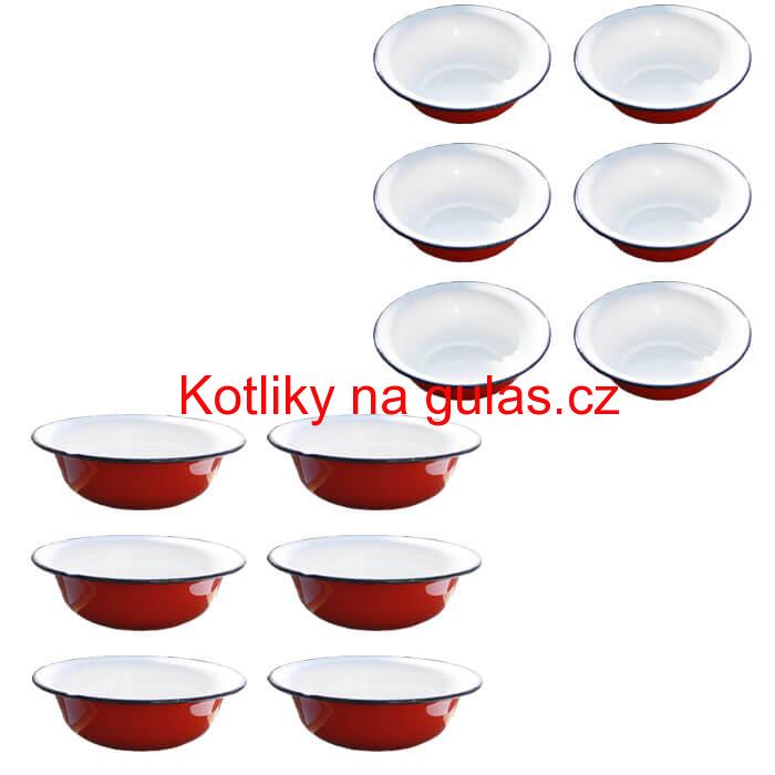 Souprava smaltovaných hlubokých talířů 20 cm 12 ks
