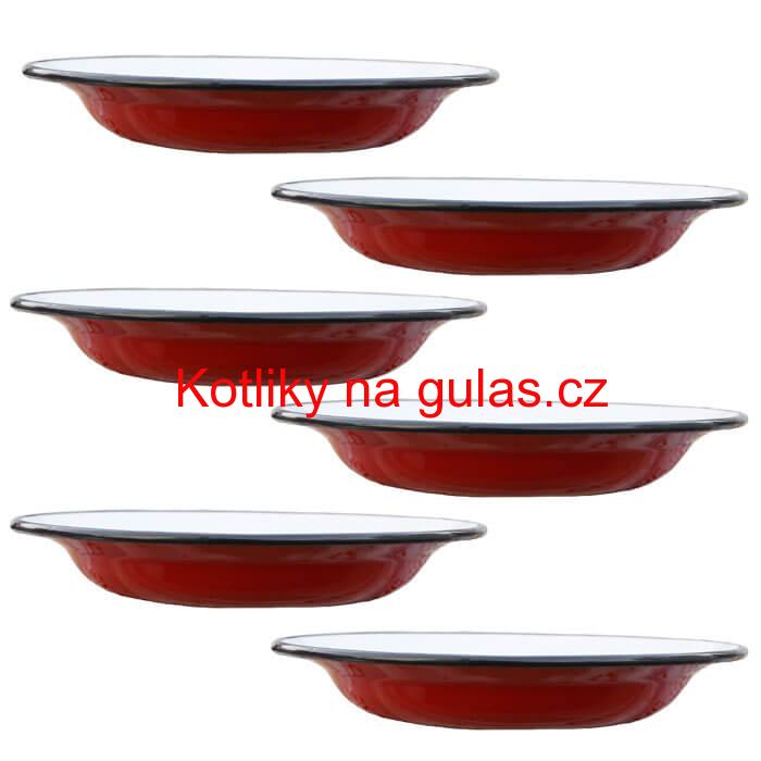 Souprava smaltovaných mělkých talířů 22 cm 6 ks
