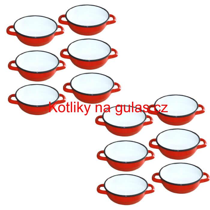 Souprava smaltovaných selských misek 16 cm 12 ks
