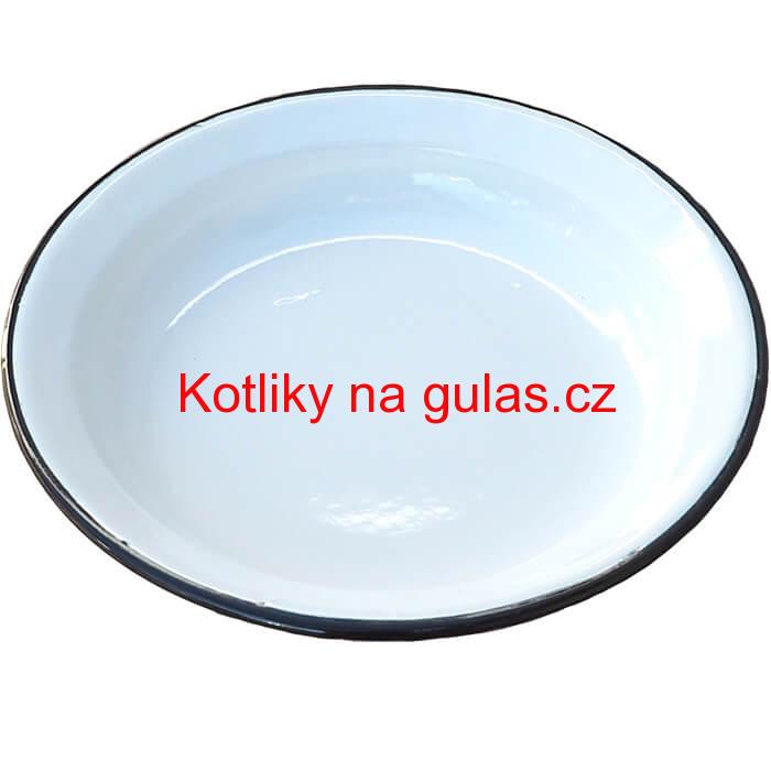 Smaltovaný talíř 28 cm Bílý