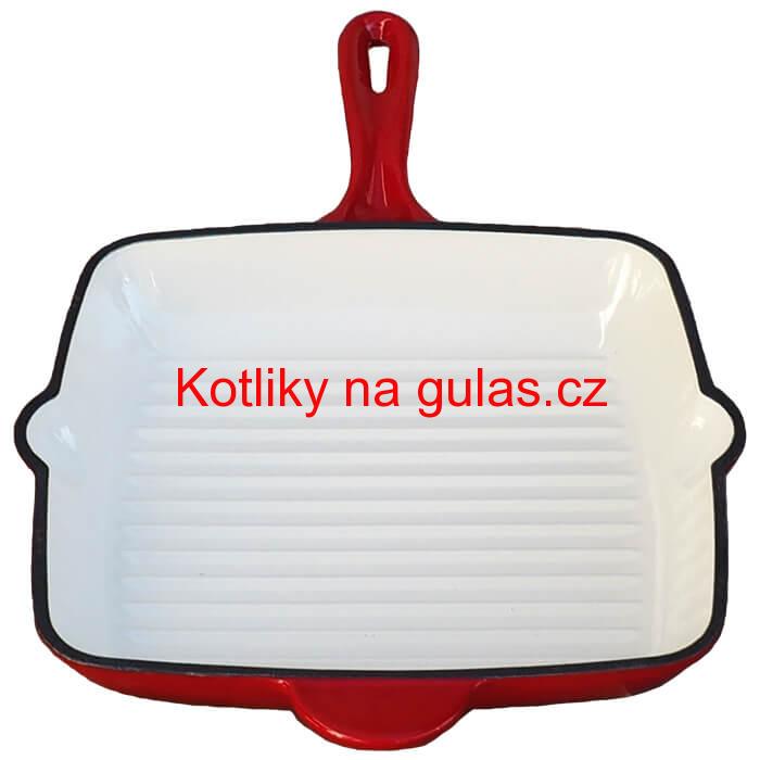 Litinová pánev na grilování se smaltovaným povrchem 26 cm Strong Mold