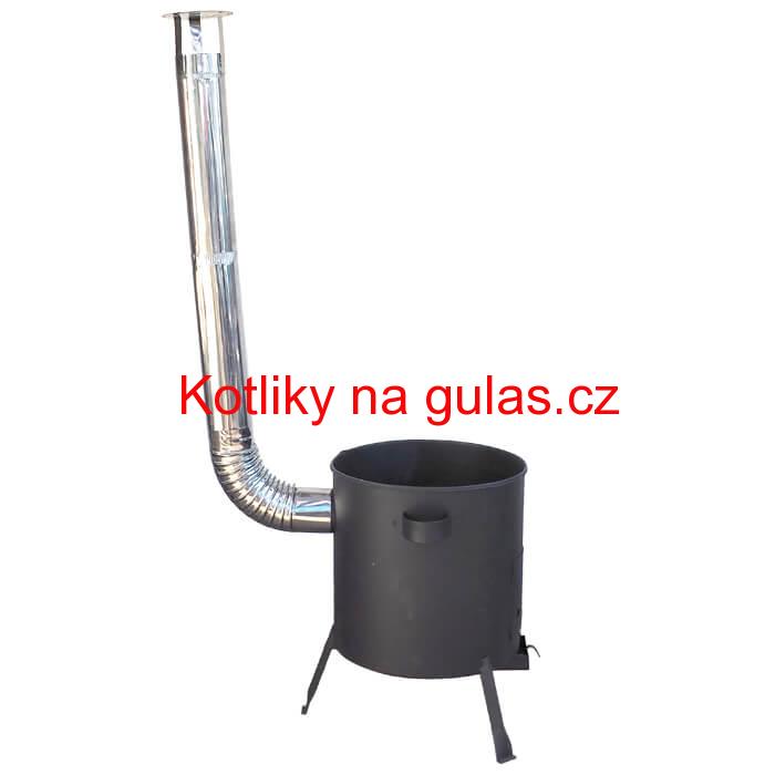 Kotlina 42 cm (1 mm) s žáruvzdornou barvou PLUS 600 + nerezový kouřovod