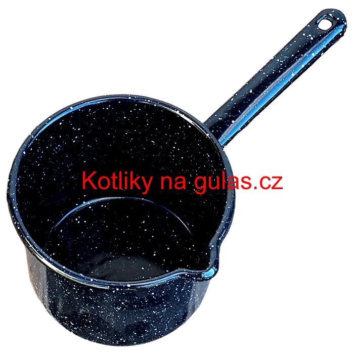 Smaltovaný hrnek s rukojetí 1 L - Černý