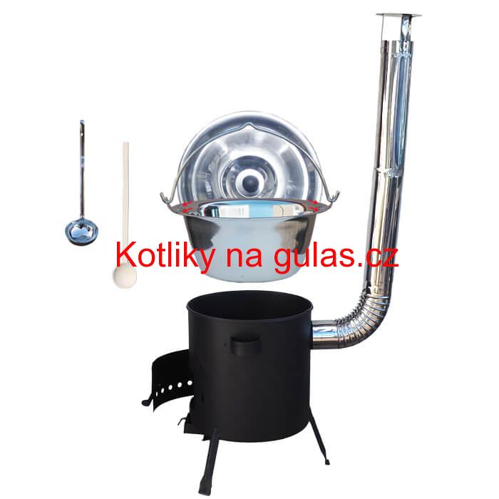 Nerezový kotlík 20 L (0,8 mm) zesílený s nýty + žáruvzdorná kotlina (1 mm) 42 PLUS 600