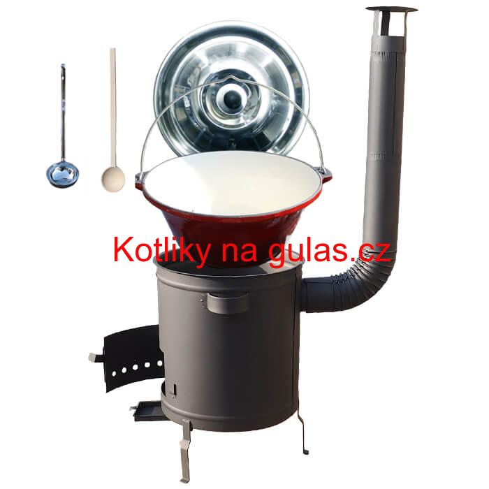 Litinový kotlík 16 L + silnostěnná (1,5 mm) žáruvzdorná kotlina 36 PLUS 600