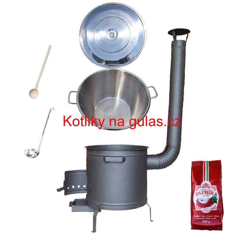 Nerezový kotel 70 L + žáruvzdorná kotlina 56 cm PLUS 600+ Sladká paprika GURMÁN 250 g BIG PARTY