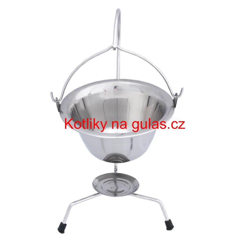 Servírovací kotlík na guláš nerezový 0,8 l + stojánek