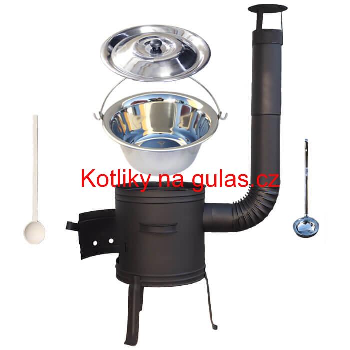 Nerezový kotlík 10 L (1,2 mm) INOX + žáruvzdorná kotlina 33 cm PLUS 700