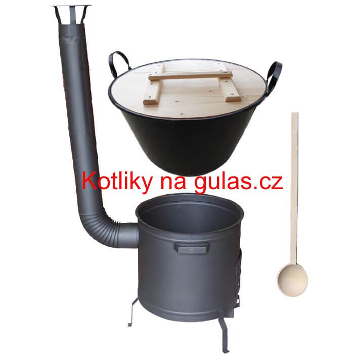 Zabijačkový smaltovaný kotel 100 L + žáruvzdorná kotlina 60 cm PLUS 600