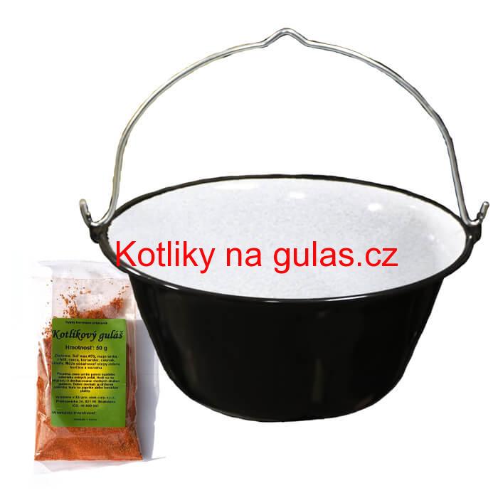 Smaltovaný kotlík 50 L + koření na kotlíkový guláš 50 g