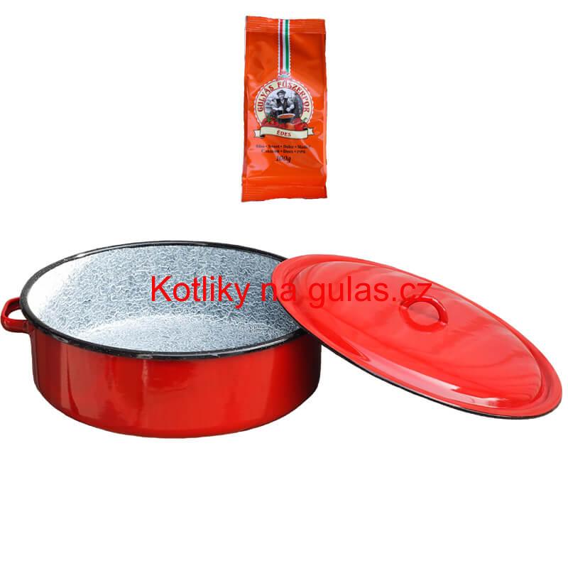 Smaltovaný kastrol s poklicí 10 L CLASSIC + paprikový pepř na guláš