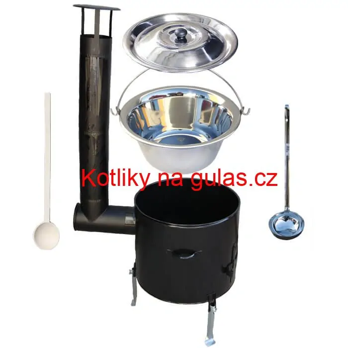 Nerezový kotlík 22 L + smaltovaná kotlina 42 Easy party