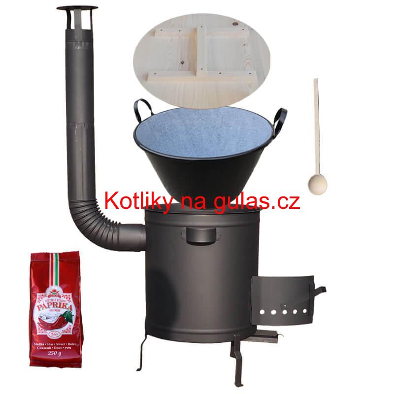 Smaltovaný kotel 80 L + silná kovová kotlina 60 cm (1,5 mm) STRONG PLUS 600 + sladká paprika 250 g