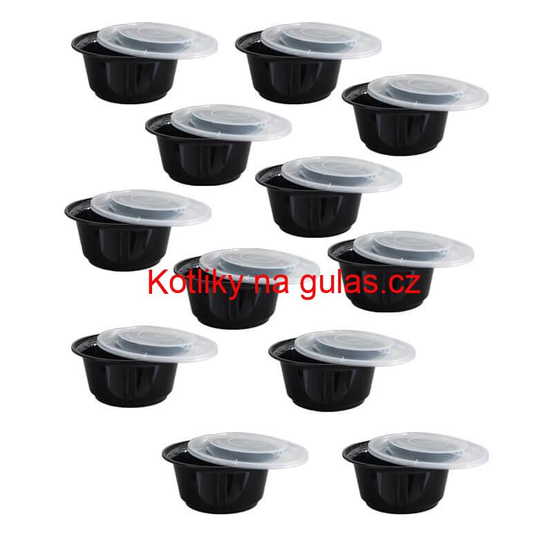 Smaltovaný kotlík 13 L + kovová kotlina 36 KOV + misky 12 ks