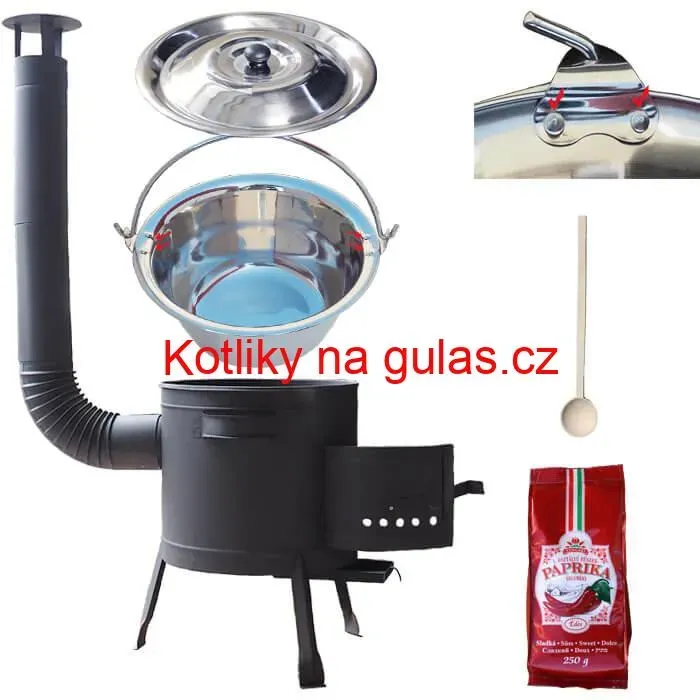 Nerezový kotlík 20 L (1,2 mm) INOX + silnostěnná (1,5 mm) žáruvzdorná kotlina BALKY STRONG 42 PLUS 600