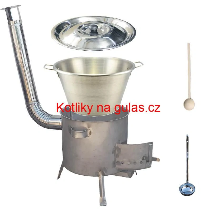 Nerezový kotel 40 L (1,2 mm) INOX + nerezová kotlina 45 cm (1,5 mm) STRONG CLASSIC