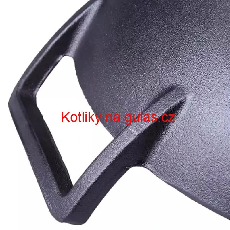 Litinový čínský wok 36,5 cm s dřevěnou poklicí