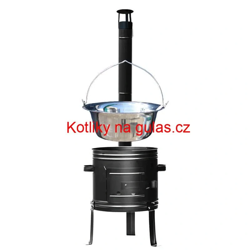 Nerezový kotlík 22 L + kovová kotlina 42 (KOV) + demontovatelné nožičky