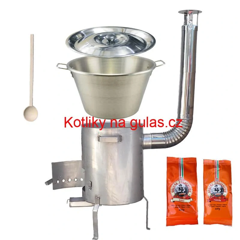 Nerezový kotel 40 L + nerezová kotlina 45 cm 1,5 mm STRONG EXCLUSIVE + paprikové koření na guláš